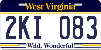 WV license plate 2KI083