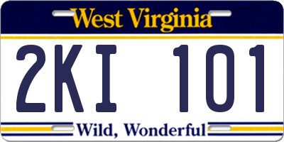 WV license plate 2KI101