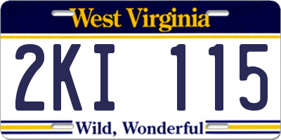 WV license plate 2KI115