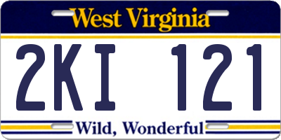 WV license plate 2KI121