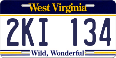 WV license plate 2KI134