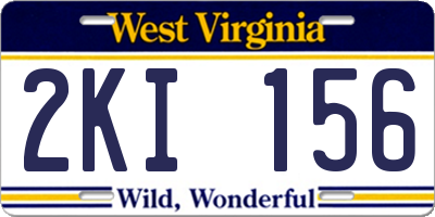 WV license plate 2KI156