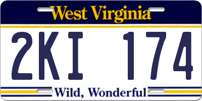 WV license plate 2KI174