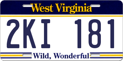WV license plate 2KI181
