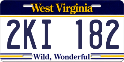 WV license plate 2KI182