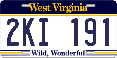 WV license plate 2KI191