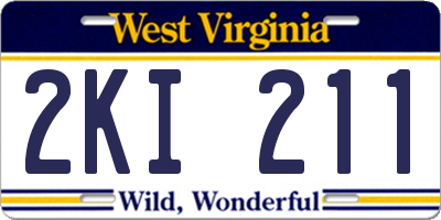 WV license plate 2KI211