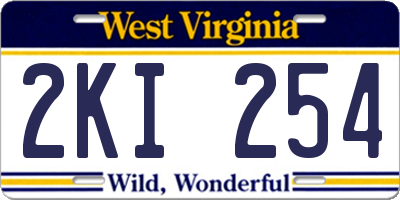 WV license plate 2KI254