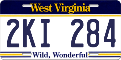 WV license plate 2KI284