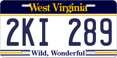 WV license plate 2KI289