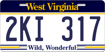 WV license plate 2KI317