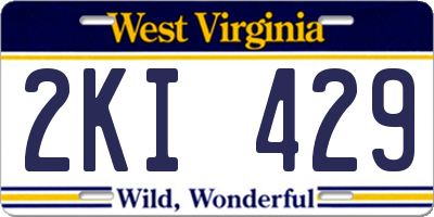 WV license plate 2KI429
