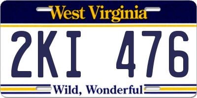 WV license plate 2KI476
