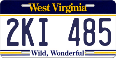 WV license plate 2KI485