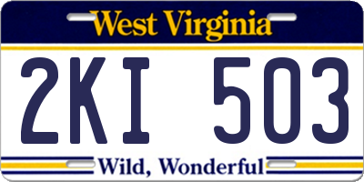 WV license plate 2KI503