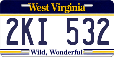 WV license plate 2KI532