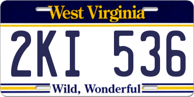 WV license plate 2KI536