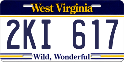 WV license plate 2KI617