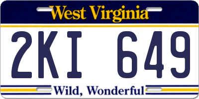 WV license plate 2KI649