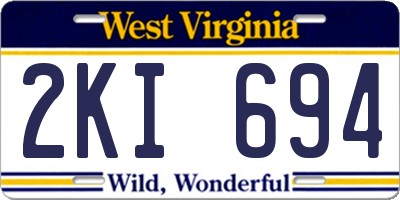 WV license plate 2KI694