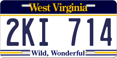 WV license plate 2KI714