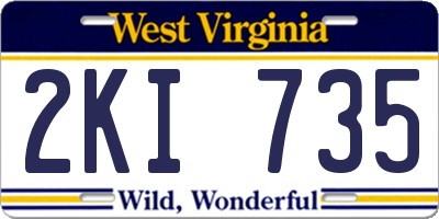WV license plate 2KI735