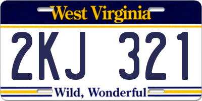 WV license plate 2KJ321