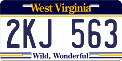 WV license plate 2KJ563