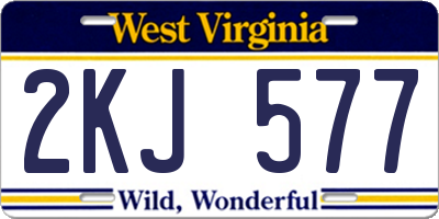 WV license plate 2KJ577