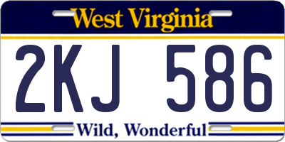 WV license plate 2KJ586