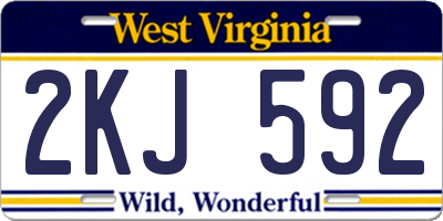 WV license plate 2KJ592