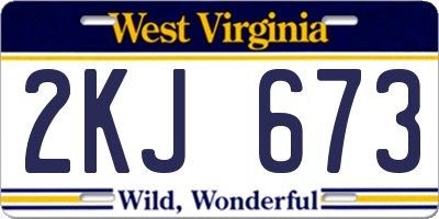WV license plate 2KJ673
