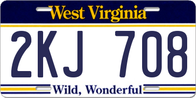 WV license plate 2KJ708