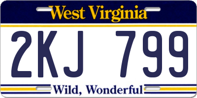 WV license plate 2KJ799