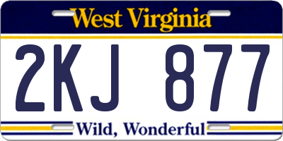 WV license plate 2KJ877