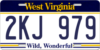 WV license plate 2KJ979