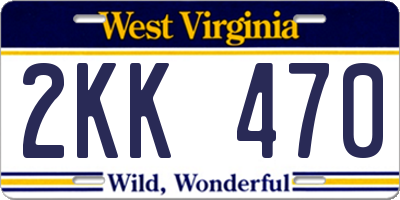 WV license plate 2KK470