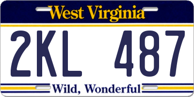 WV license plate 2KL487