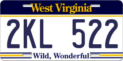 WV license plate 2KL522