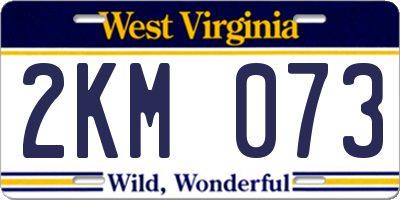 WV license plate 2KM073