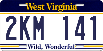 WV license plate 2KM141