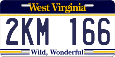 WV license plate 2KM166