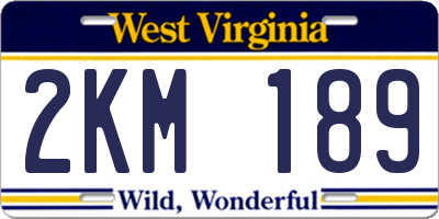 WV license plate 2KM189