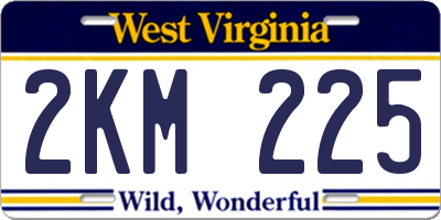 WV license plate 2KM225