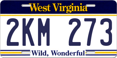 WV license plate 2KM273