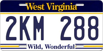 WV license plate 2KM288