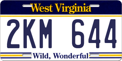 WV license plate 2KM644