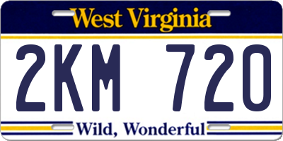 WV license plate 2KM720