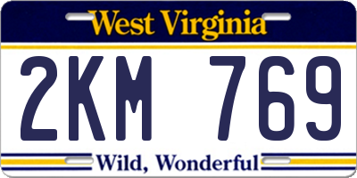 WV license plate 2KM769
