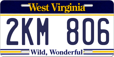 WV license plate 2KM806
